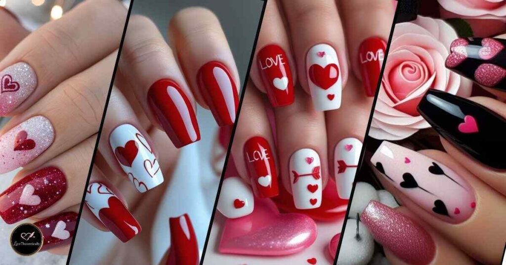 Simple Valentine’s Day Nails from the Heart