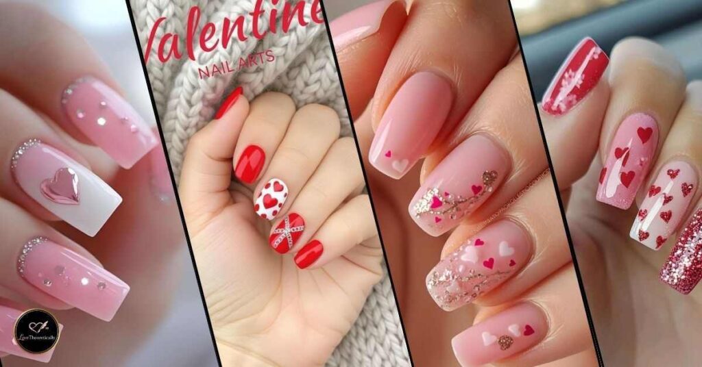 Simple Valentine’s Day Nails from the Heart