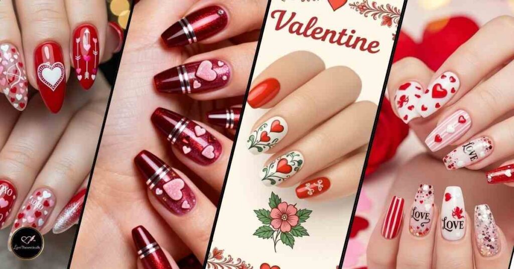 Simple Valentine’s Day Nails from the Heart