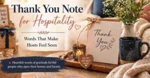 thank you note for hospitality