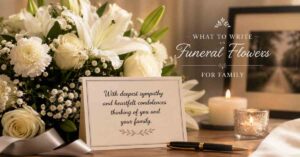 what to write on funeral flowers for family