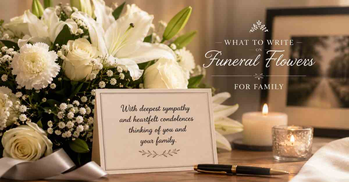 what to write on funeral flowers for family